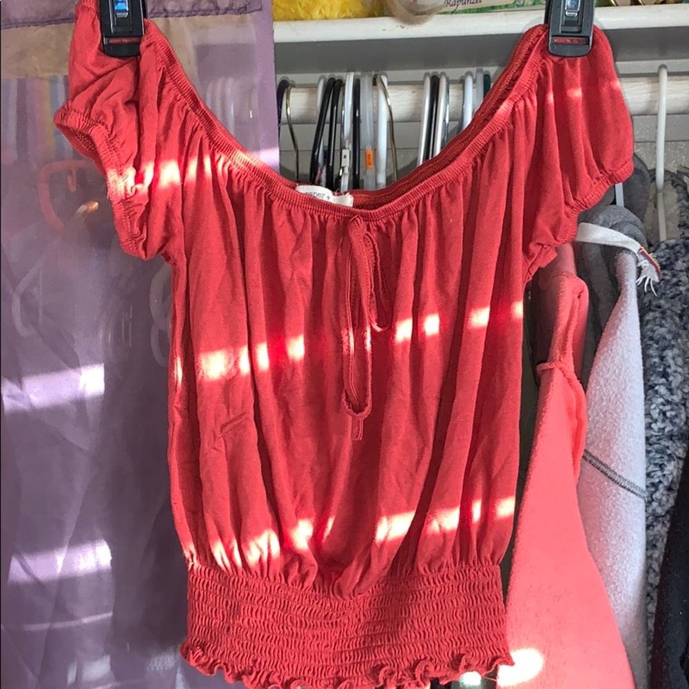 Off the shoulder crop top shirt orange never worn